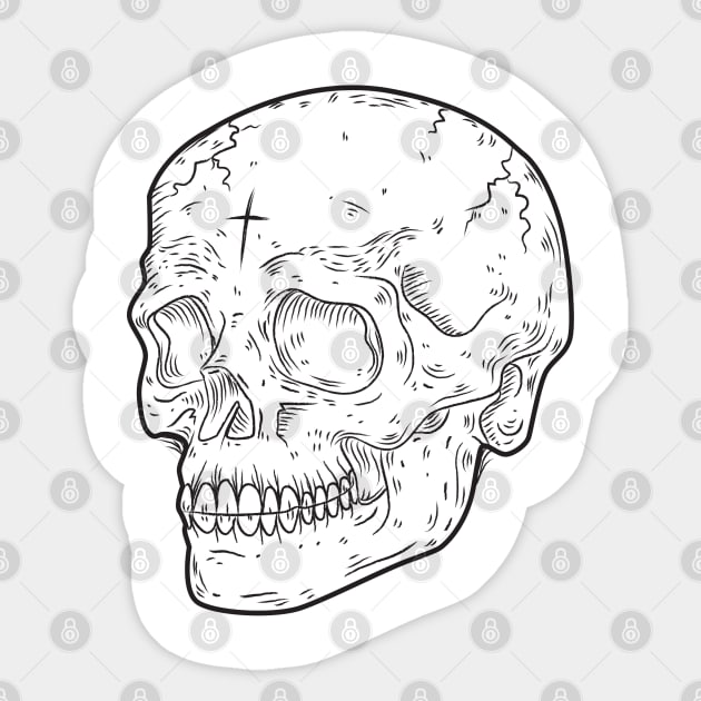 Skull and cross design Sticker by Juliet & Gin